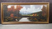 German Oil On Canvas Landscape Signed M Otte