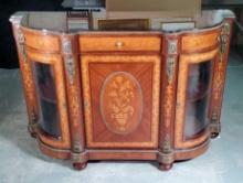 Beautiful French Louis the 16th Style Marquetry Credenza
