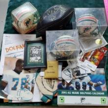 Miami Dolphins Signed Mini Helmets Incl Bob Griese, Signed Football, Game Day Autographs and More