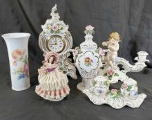Lot Of 6 Decorated Fine Dresden Style Porcelain