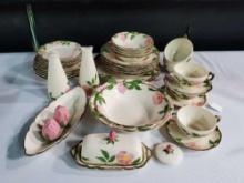 30+ Pcs Franciscan Dessert Rose China and Accent Pieces