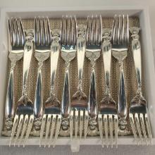 10 Wallace Sterling Silver "Romance Of The Sea" Lunch / Salad Forks