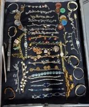 Charming Case Lot Of Bracelets & Watches