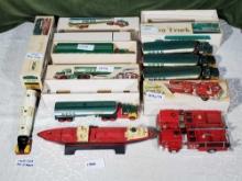 8 Hess 1960s-1970s Trucks and Ship in Varied Conditions