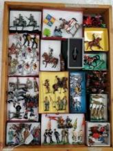 Tray Lot of 70+ Vintage Toy Soldiers - Knights,