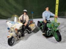 2 Vintage GI Joe Action Figures with Motorcycles