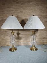 Pair of Waterford Crystal Lamps with Orig. Waterford Shades