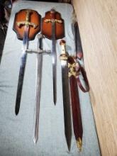 5 Fantasy Swords With Wall Plaques and Scabbards