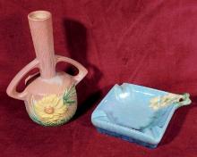 2 Pcs. Roseville Pottery - Peony & Wincraft