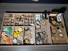 Tray of Vintage Costume Jewelry