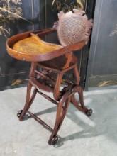 1800s Convertible High Chair Doll Display