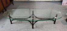 Eliptical Glass Top Coffee Table