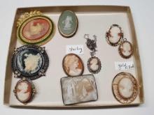 Collection of Estate Cameo Jewelry incl. Sterling