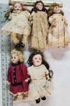 Lot Of 5 Antique Dolls