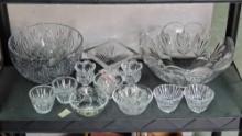 13 Pcs Waterford Crystal Marqui and Gift Ware Bowls, Votive Candles and More