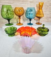 8 Pcs. Mid Century Glass