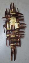 William Vose 2 Piece Mid Century Modern Wall Sculpture Signed W. Vose Dated 6/86 For Artisan House