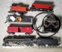 American Flyer 322 Model Railroad S Gauge Engine, Tender, Caboose and 3 Car  and Transformers