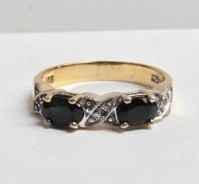10k Gold Dark Sapphire Ring