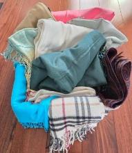 10 Vintage Pre-Owned Cashmere & Pashmina Scarves Incl. Authentic Burberry