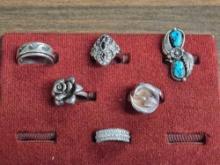 6 Sterling Silver Rings