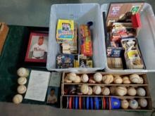 Large Lot of Baseballs Incl Signed, Baseball Cards, Signed Photos, Souvenirs and More