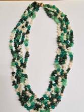 Vintage 5 Strand Natural Beaded Necklace