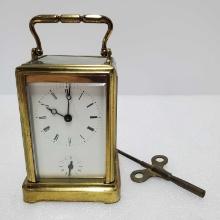 An Antique French AD Mougin / Henri Acier, Carriage Alarm Clock, Late 19th C. Working With Key