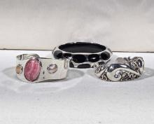3 Sterling Silver Bracelets Incl. Jay King Desert Rose Trading Co.