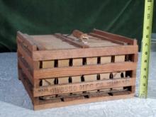 Owosso Mfg. Co. Wooden Egg Crate With Top Handle