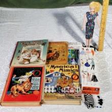 Lot Of 4 Children Books And #4 Barbie In Original Box And Clothes