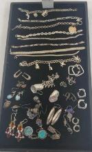 Tray Lot Of Sterling Silver Jewelry