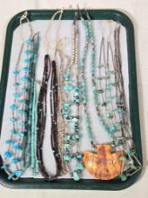 Native American Beaded Jewelry Incl. Turquoise & Sterling Silver