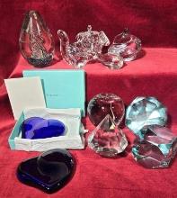 Collection of Estate Art Glass Paperweights Incl. Tiffany & Co.