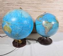 2 Vintage Globes with Lights