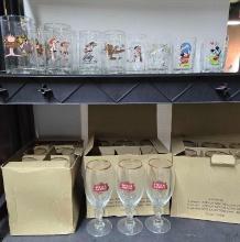 Set of 18 Stella Artois Beer Glasses Plus Arby's 1981 BC Comics Ice Age Glasses & More