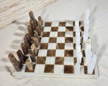 Carved Onyx Chess Set with Board