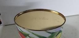 Tin, floral, Made in England