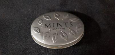 Tin, two Mints, silvertone