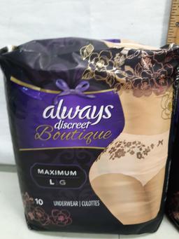 Always Discreet Boutique Underwear, S/M Low Rise