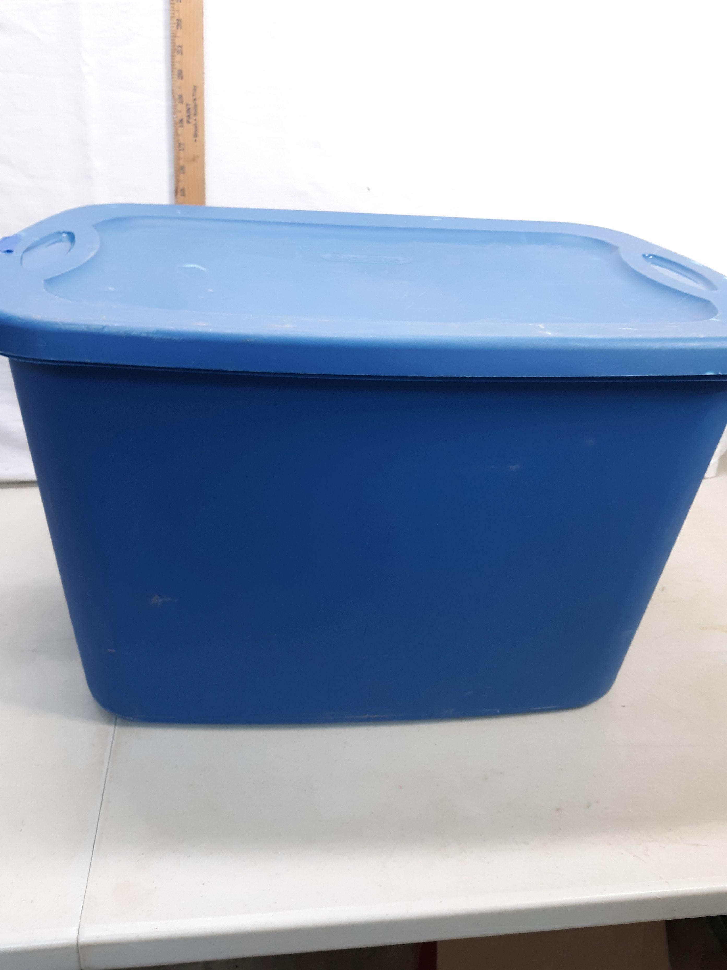 Blue Sterilite tub with lid