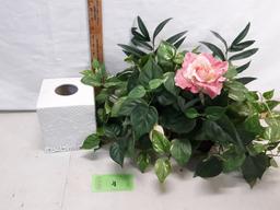 ceramic tissue box cover, silk pothos display