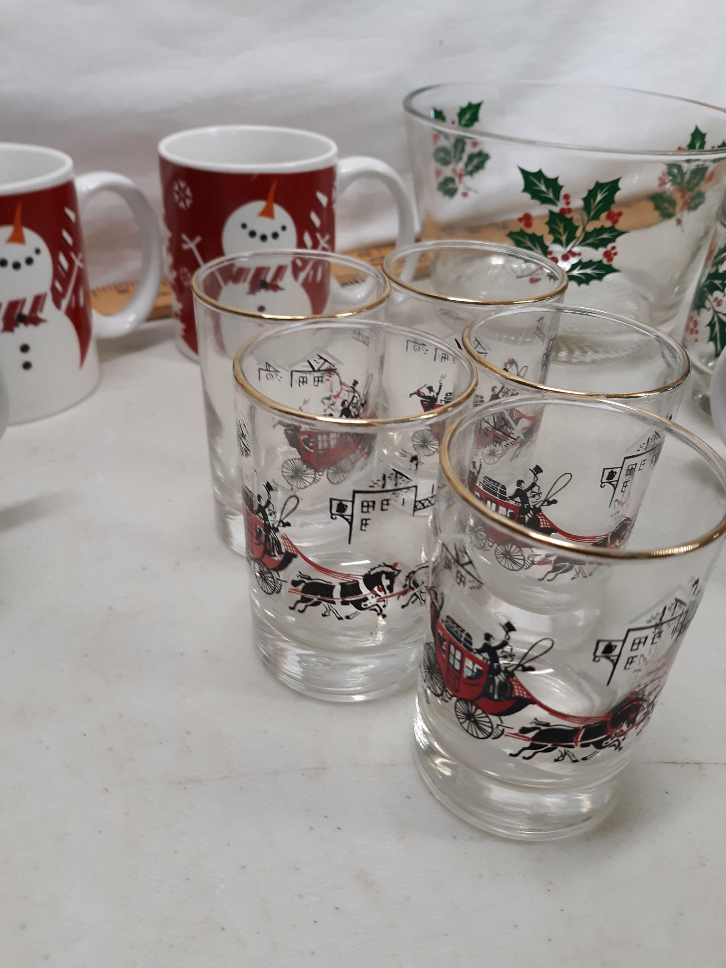 box lot mugs and glasses