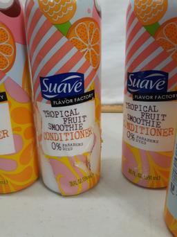 four bottles Suave Tropical Fruit Smoothie conditioner