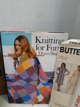 Crafting Books, patterns, linens, sewing kits