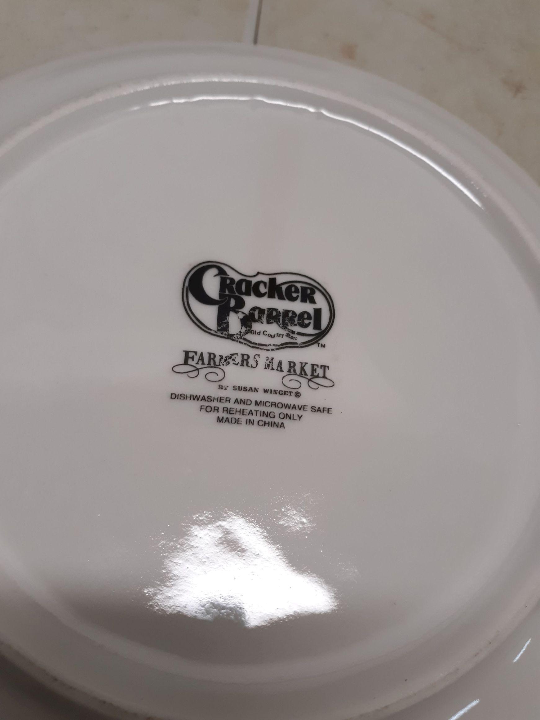 Set of Four Cracker Barrel Farmers Market snack plates