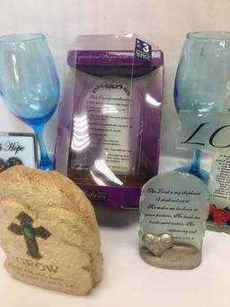 Box Lot of Inspirational Items/Ten Commandments, Love, ETC