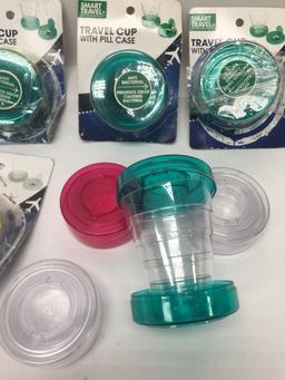 Box Lot/Travel Cups with Pill Cases