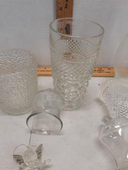 Misc Glass Lot, chimney, votives, glasses