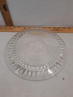 Glass serving bowl, glass serving plate